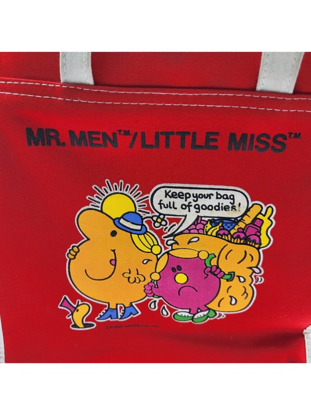 Vintage 1982 Mr Men Little Miss 1982 Goodies Bag book pouch purse tote